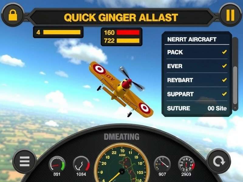 Quick Ginger Pilot aircraft selection screen